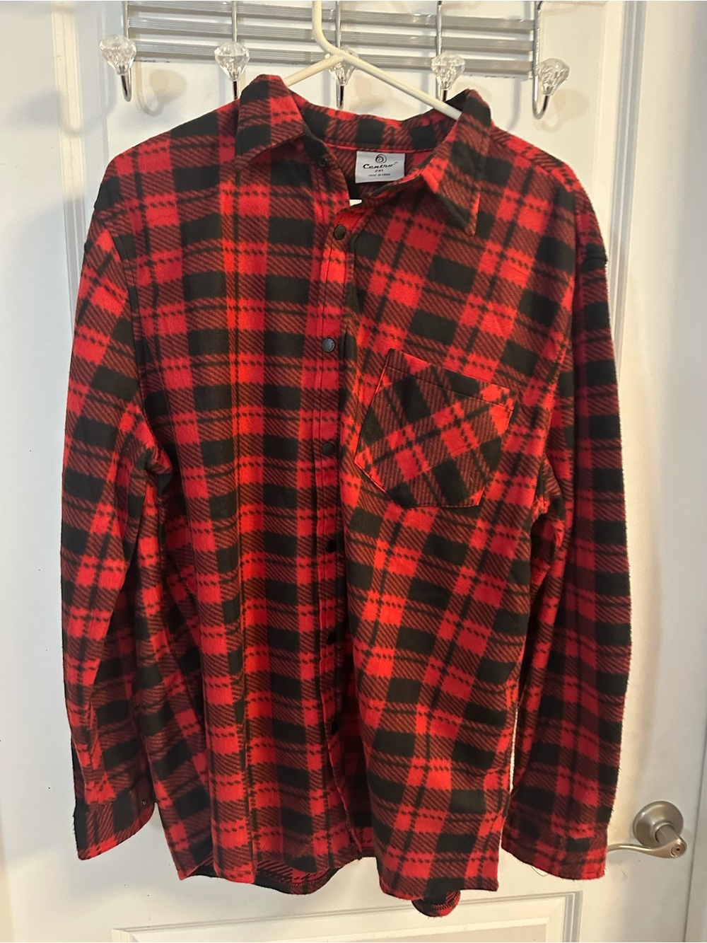 Red & Black Plaid Casual Button-Down Shirt